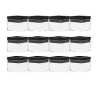 BETOOKY Caja de Almacenamiento de Plástico Transparente Cuadrada 12 Piezas para Minerales, Vitrinas y Organizador de Joyas, Estuche Multifuncional para Colección y Exhibición en Hogar