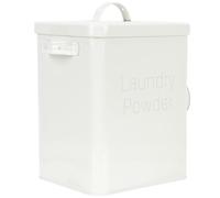 BETOOKY Caja para Detergente para Ropa Pequeña con Tapa y Cuchara, Contenedor de Almacenamiento de Hierro, Adecuado para Uso Doméstico en Lavandería, Fácil de Limpiar y Compacto