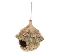 BETOOKY Caseta Colgante para Pájaros Exterior Hecha a Mano de Paja Natural Diseño Rústico Único, Fácil Instalación y Adecuado para Patios y Jardines