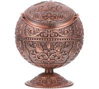 BETOOKY Cenicero Contenedor de para Escritorio Esférico de Metal Tapa Estilo y Retro Que Previene Olores, Delicada para Oficina
