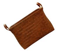 BETOOKY Cesta de Almacenamiento Grande Estilo Pastoral 38x28x24 Cm Asa Pu Color Miel, Cesta de Tejido Manual Multifuncional para Ropa Sucia, Juguetes y Organización en Hogar y Lavandería