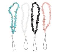 BETOOKY Cordón Decorativo Creativo para Teléfono Móvil Cuentas de Piedra, Colgante Antipérdida y Antideslizante, 4 Piezas para Llevar Tu Móvil Siempre Cerca