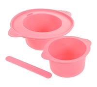 BETOOKY Cuenco de Silicona para Mascarillas 400 Ml Rosa, Recipiente Práctico para Derretir Cera Resistente al Calor con Varilla Mezcladora, Kit de Bricolaje para Depilación y Reutilizable