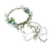 BETOOKY Diadema de Flores de Tela Azul para Novia Diseño Vintage, Accesorio para Fotografía y Celebraciones al Aire Libre