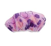 BETOOKY Gorro de Ducha Material de Coral Fleece y Eva de Doble Capa con Banda Elástica para Mujer Diseño en Forma de Corazón Doble, Adecuado para Spa y Baño en Casa