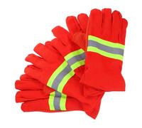 BETOOKY Guantes de Bombero Resistentes al Calor y Aislantes de Algodón para Rescates de Emergencia y Trabajos de Protección contra Fuego, Paquete de 2 Pares Naranja