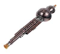 BETOOKY Hulusi Instrumento Musical Étnico Chino de Metal Caja de Cuero, Flauta de Cucurbitáceas para Uso en Interpretación Orquestal y Enseñanza Musical Estilo