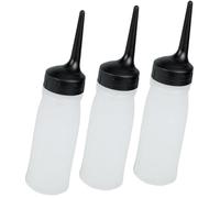 BETOOKY Juego de 3 Botellas Aplicadoras Vacías para Teñir el Cabello Punta en Ángulo, Material Pp Resistente y Diseño Escala para Uso en Barbería y Spa