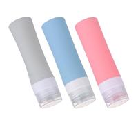 BETOOKY Juego de 3 Botellas Vacías de Silicona de 80 Ml Reutilizables para Champú y Protector Solar, Fáciles de Limpiar, Ideales para Viaje y Negocios