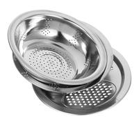 BETOOKY Juego de 3 Piezas de Acero Inoxidable Cuenco Colador para Lavar Verduras y Arroz, Escurridor Multifunción Fácil de Limpiar para Cocina en Color Plata Estilo Varios estilos