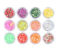 BETOOKY Juego de Rodajas de Fruta para Decoración de Uñas de Plástico Varios estilos 12 Tipos en Caja, Diseño Mixto para Uso Profesional Casa