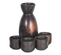 BETOOKY Juego de Sake Japonés de Cerámica Elegante Jarra y Tazas, Mantiene la Temperatura Adecuado, Diseño Refinado para Reuniones Familiares y Uso en Casa