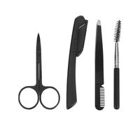 BETOOKY Kit de Cuidado de Cejas Negro con Tijeras de Acero Inoxidable y Peine Antideslizante para Eliminar Vello Fino y Moldear con Precisión