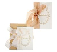 BETOOKY Libros de Votos Matrimoniales para Banquetes de Boda, 2 Piezas de Papel Chiffon Diseño Delicado y Lazo Decorativo, Ambiente Romántico y Elegante