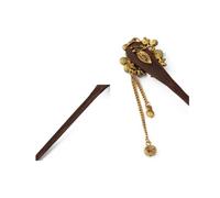 BETOOKY Palillo de Pelo Tradicional de Madera Estilo Vintage Bronce Flores Clásicas, Accesorio Ligero para Peinados Retro, Adecuado para Uso Diario y Ocasiones Obsequios Color Aleatorio