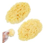BETOOKY Paquete de 2 Esponjas de Baño Naturales de Mar sin Químicos ni Estática, Ideales para Adultos, Diseño Panal Limpieza Delicada