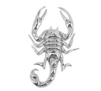 BETOOKY Pegatina de Escorpión Metálica para Coche 3D, Calcomanía para Carrocería y Puerta, Aleación de Zinc Plateada, Resistente y Ligera, Decoración Exterior para Automóviles y Camiones