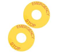 BETOOKY Pegatina de Parada de Emergencia Roja 63x23 Mm para Maquinaria Industrial, Calcomanía Adhesiva de Señal de Stop, 2 Unidades, Indicadora de Seguridad para Entornos Industriales