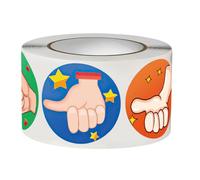 BETOOKY Pegatinas Infantiles de Recompensa para Maestros Rollo de Pegatinas Pequeñas Redondas de Pulgar para Uso en Clase y Refuerzo Positivo Escolar