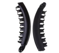 BETOOKY Pelo de Plátano Negras Sujetan Bien el Cabello sin Caer 10 Pinzas Gran Tamaño Dientes, Material Plástico y Resina para Mujer Ideales para Maquillaje y Uso en Casa
