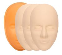 BETOOKY Piel de Práctica para Tatuajes 5d de Silicona para Cejas y Rostro, Juego de 3 Piezas Base Fija de Pvc Naranja, Piel Sintética Facial para Maquillaje Permanente y Formación