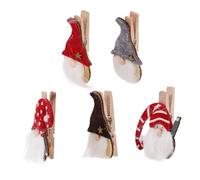 BETOOKY Pinzas de Madera Navideñas 9 Pcs Diseño de Papá Noel, Accesorio Creativo para Decoración y Sujetar Fotos o Notas, Adorno Festivo Práctico para Hogar y Fiestas Estilo Aleatorio