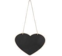 BETOOKY Pizarra Colgante con Forma de Corazón de Madera Negra, Mini Tablero de Mensajes para Restaurantes y Decoración del Hogar, Tablero de Información Reutilizable y Fácil de Limpiar