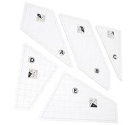 BETOOKY Plantillas Acrílicas Regla Multifuncional Juego de 5 Patchwork para Quilting y Labores Creativas