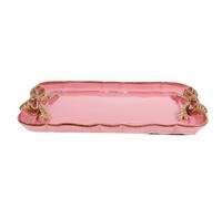 BETOOKY Plato Bandeja para Servir Frutas de Resina Rosa con Diseño Moderno y para Mesa y Presentación Elegante Hogar