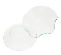 BETOOKY Plato Calentador de Aceite Repuesto de Vidrio Transparente, 2 Piezas (ø100 Mm Liso Ø115 Mm Ondulado), Bandeja para Cera Fundida y Aromaterapia, Accesorio para Difusor de