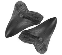 BETOOKY Réplicas en Resina Negra de Dientes Gigantes de Megalodón 2 Piezas para Novedosa en Oficina y Obsequio para Coleccionistas