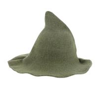 BETOOKY Sombrero de Mago Infantil Verde de Mezcla de Lana Ala Ancha y Punta Cónica para Decoracion Verano en Eventos Temáticos y Cosplay, Reutilizable y Cómodo