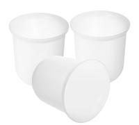 BETOOKY Soporte para Cepillo de Baño 3 Piezas Plástico Semitransparente Claro 100x115 Mm Taza para Limpieza Inodoro Accesorio Compacto para Hogar, Hotel y Oficina Reutilizable