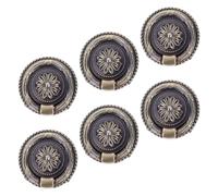 BETOOKY Tiradores de Armario Retro, 6 Pomos Redondos de Metal para Cajones y Muebles Vintage, Tiradores Decorativos para Dormitorio, Baño y Recibidor