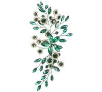 BETOOKY Tocado para Novia Cristales Verdes de Aleación y Rhinestone, Accesorio Elegante Cabello en Bodas Que Añade Elegancia y Cambia el Peinado