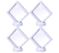 BETOOKY Vitrina para Exhibición de Joyas Práctica y Fácil de Usar, Estante de Joyería de Plástico Blanco para Mesa y Hogar, Set de 8 Piezas Creativo y Simple