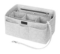 Betoores Organizador de Bolsos de Fieltro, Organizador con Bolsillo Interior extraíble e Llavero(Gris, Medio)