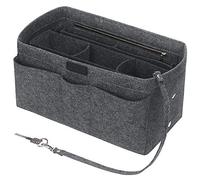 Betoores Organizador de Bolsos de Fieltro, Organizador con Bolsillo Interior extraíble e Llavero(Gris Oscuro,L)