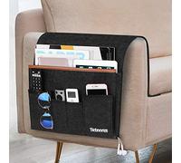 Betoores Organizador de Reposabrazos para Sofá, Soporte de Bolsa de Almacenamiento para Sofá, Bandeja para Sofá con 6 bolsillos - Negro