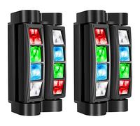 BETOPPER Cabeza Móvil LED 8x3W, Foco DJ RGBW con Control DMX/Auto/Sonido - Efectos Spider Light y Luz Giratoria, para Escenarios, Bares, Discotecas y Hogar - Incluye LM30A 2 Piezas