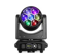 BETOPPER Cabezas móviles 350W Luces Discoteca - LED 7x40W RGBW Beam/Wash/Zoom Bee Eye - Spot para Escenarios con Activación por Sonido para Fiestas, Clubes, Bares y Hogar (Versión mejorada)