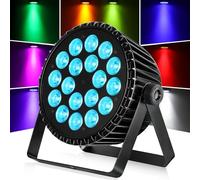BETOPPER Luz Escénica LED - 18x18W PAR Can RGB + Ámbar + LA + UV (6 en 1), Iluminación DJ Profesional, Efectos Strobe/Wash, Control DMX512/Auto Sound, para Fiestas/Bodas/Clubs (1)
