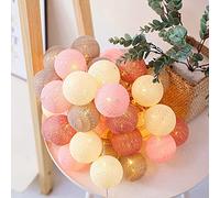 Betos Cadena de luces de bola de algodón, luces LED de lana, luces de hadas, decoración romántica para bodas, fiestas, hogar, festivales, Navidad, alimentado por USB (bolas de 8 cm, 1 m)