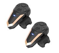 BETOWEY Intercomunicadores Casco Moto Bluetooth Auriculars BT-S3 Comunicadores Comunicacion Interlocutor Inalámbricos Headset con Radio (Paquete 2, Oro)