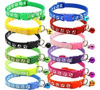 BETOY - Collar para Mascotas con Campanas, Collar Reflectante Personalizado Ajustable, Reutilizable, Felpa Suave, Cuello de Piel de Animal doméstico de para Gatos, Cachorros(12 pcs)