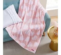 Betsey Johnson Home | Colección de Felpa | Manta - Forro Polar ultrasuave y Acogedor, Ligera y lujosamente cálida, Cama o sofá, corazón Punteado