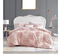 Betsey Johnson - Juego de Funda de edredón Queen, Ropa de Cama Reversible de algodón con Fundas a Juego y Almohada Adicional, Ideal para Todas Las Estaciones (Rosas Rosadas, Queen)