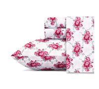 Betsey Johnson Juego de sábanas, poliéster, Calavera Rosa, tamaño matrimonial