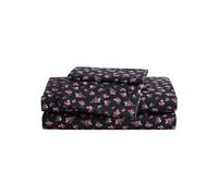 Betsey Johnson - Juego de sábanas tamaño Queen, Suave y Ligero, Resistente a la decoloración y a Las Arrugas (Bouquet Ditsy Black, Queen)