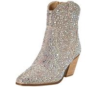 Betsey Johnson Women's Diva Western Boot, Rhinestone, 7.5